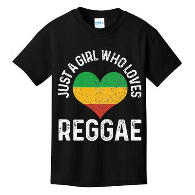 Just A Girl Who Loves Reggae Music Rastafari Rasta Gift Kids T-Shirt