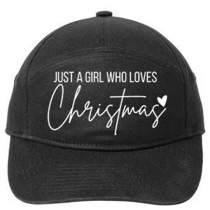 Just A Girl Who Loves Christmas 7-Panel Snapback Hat