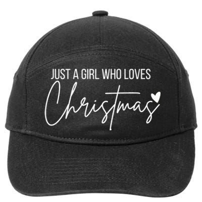 Just A Girl Who Loves Christmas 7-Panel Snapback Hat