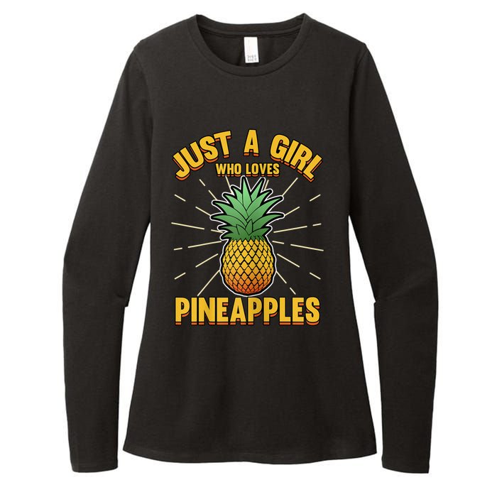 Just A Girl Who Loves Pineapple Cute Pineapple Teen Womens CVC Long Sleeve Shirt