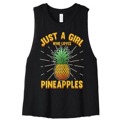 Just A Girl Who Loves Pineapple Cute Pineapple Teen Women's Racerback Cropped Tank