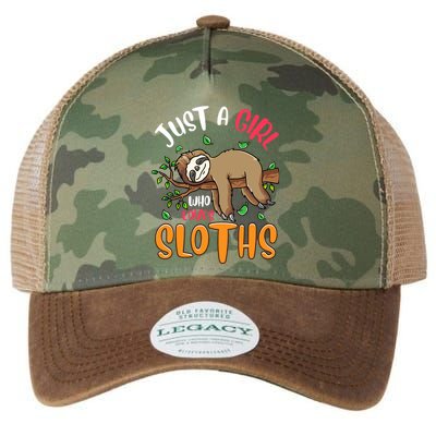 Just A Girl Who Loves Sloths Sloths For Girl Legacy Tie Dye Trucker Hat
