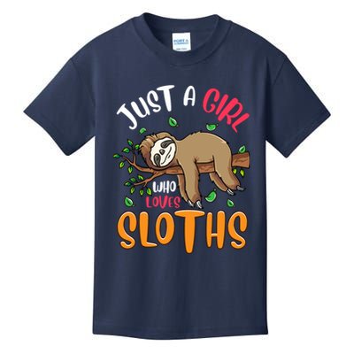 Just A Girl Who Loves Sloths Sloths For Girl Kids T-Shirt