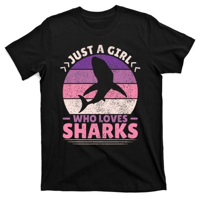 Just A Girl Who Loves Sharks Lover Shark Stuff Funny Shark T-Shirt