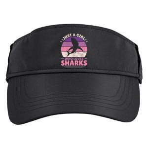 Just A Girl Who Loves Sharks Lover Shark Stuff Funny Shark Adult Drive Performance Visor