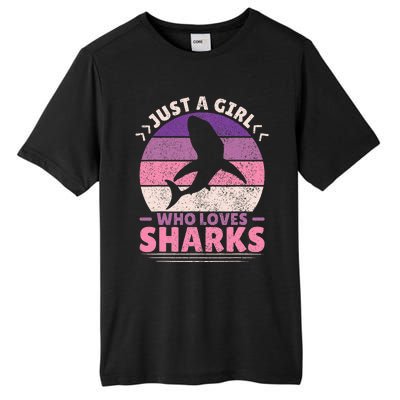 Just A Girl Who Loves Sharks Lover Shark Stuff Funny Shark Tall Fusion ChromaSoft Performance T-Shirt