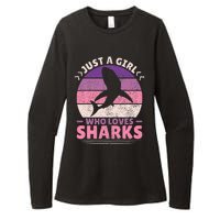 Just A Girl Who Loves Sharks Lover Shark Stuff Funny Shark Womens CVC Long Sleeve Shirt