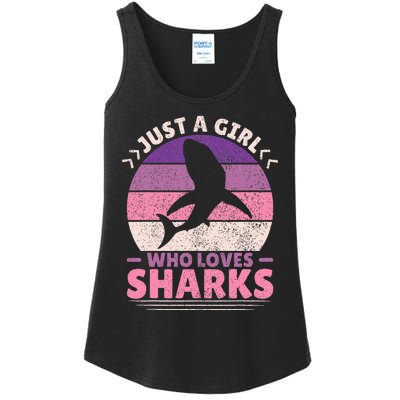 Just A Girl Who Loves Sharks Lover Shark Stuff Funny Shark Ladies Essential Tank