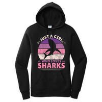 Just A Girl Who Loves Sharks Lover Shark Stuff Funny Shark Women's Pullover Hoodie