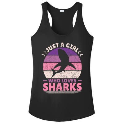 Just A Girl Who Loves Sharks Lover Shark Stuff Funny Shark Ladies PosiCharge Competitor Racerback Tank