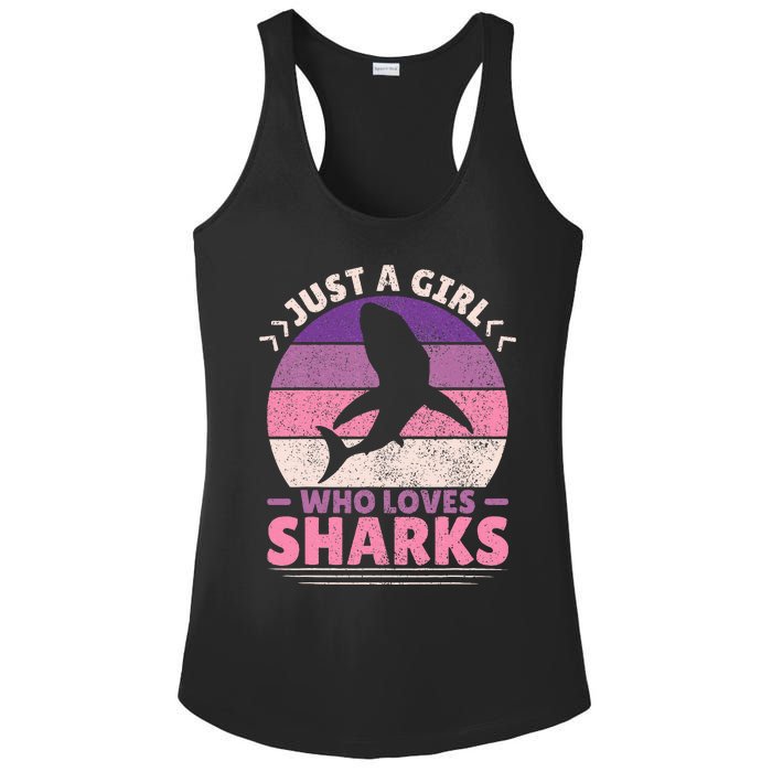 Just A Girl Who Loves Sharks Lover Shark Stuff Funny Shark Ladies PosiCharge Competitor Racerback Tank