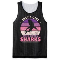 Just A Girl Who Loves Sharks Lover Shark Stuff Funny Shark Mesh Reversible Basketball Jersey Tank