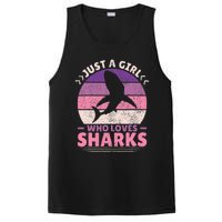 Just A Girl Who Loves Sharks Lover Shark Stuff Funny Shark PosiCharge Competitor Tank