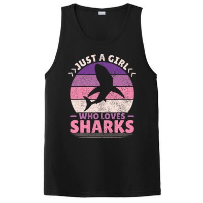 Just A Girl Who Loves Sharks Lover Shark Stuff Funny Shark PosiCharge Competitor Tank