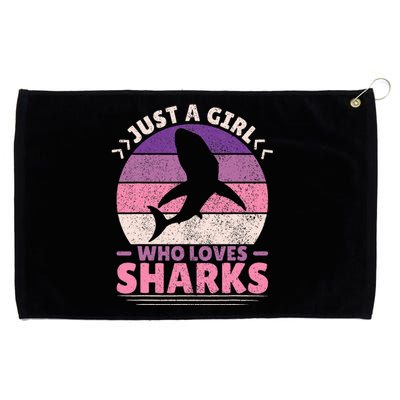 Just A Girl Who Loves Sharks Lover Shark Stuff Funny Shark Grommeted Golf Towel