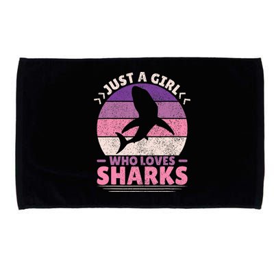 Just A Girl Who Loves Sharks Lover Shark Stuff Funny Shark Microfiber Hand Towel