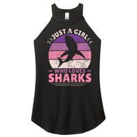 Just A Girl Who Loves Sharks Lover Shark Stuff Funny Shark Women's Perfect Tri Rocker Tank