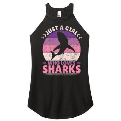 Just A Girl Who Loves Sharks Lover Shark Stuff Funny Shark Women's Perfect Tri Rocker Tank