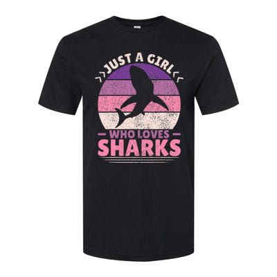 Just A Girl Who Loves Sharks Lover Shark Stuff Funny Shark Softstyle CVC T-Shirt