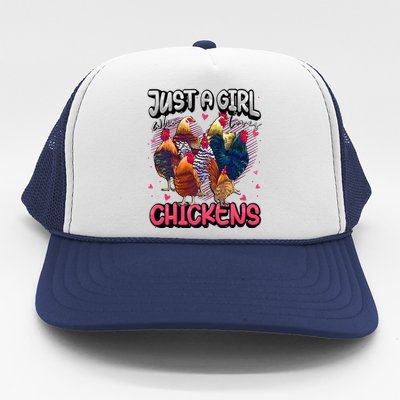 Just A Girl Who Loves Chickens Cute Chicken Lover Farmers Trucker Hat