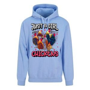 Just A Girl Who Loves Chickens Cute Chicken Lover Farmers Unisex Surf Hoodie