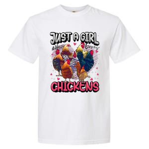 Just A Girl Who Loves Chickens Cute Chicken Lover Farmers Garment-Dyed Heavyweight T-Shirt