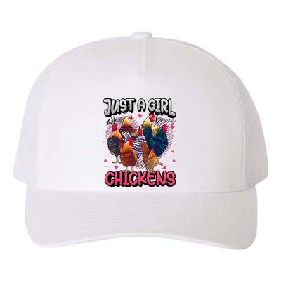 Just A Girl Who Loves Chickens Cute Chicken Lover Farmers Yupoong Adult 5-Panel Trucker Hat