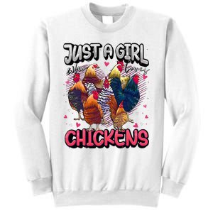 Just A Girl Who Loves Chickens Cute Chicken Lover Farmers Sweatshirt