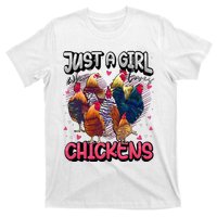 Just A Girl Who Loves Chickens Cute Chicken Lover Farmers T-Shirt