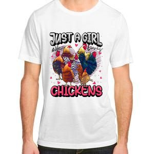 Just A Girl Who Loves Chickens Cute Chicken Lover Farmers Adult ChromaSoft Performance T-Shirt