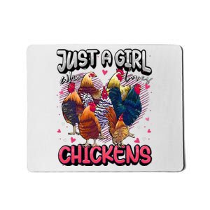 Just A Girl Who Loves Chickens Cute Chicken Lover Farmers Mousepad