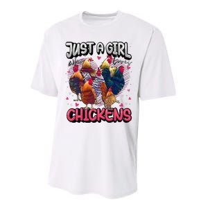 Just A Girl Who Loves Chickens Cute Chicken Lover Farmers Performance Sprint T-Shirt