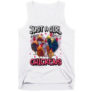 Just A Girl Who Loves Chickens Cute Chicken Lover Farmers Tank Top