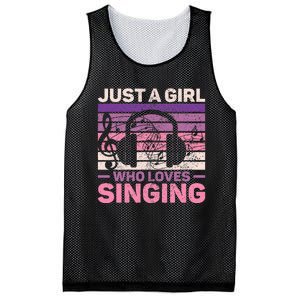 Just A Girl Who Loves Singing Women Music Lovers Teen Singer Mesh Reversible Basketball Jersey Tank