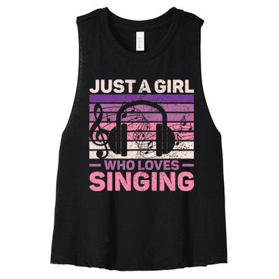 Just A Girl Who Loves Singing Women Music Lovers Teen Singer Women's Racerback Cropped Tank