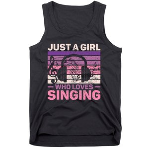 Just A Girl Who Loves Singing Women Music Lovers Teen Singer Tank Top