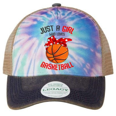 Just a Girl who Loves Basketball Legacy Tie Dye Trucker Hat