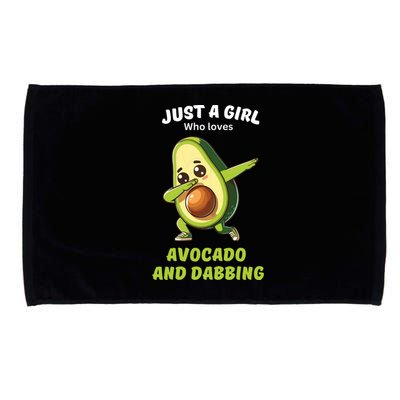 Just A Girl Who Loves Avocado And Dabbing Funny Graphic Microfiber Hand Towel