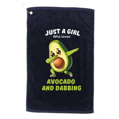 Just A Girl Who Loves Avocado And Dabbing Funny Graphic Platinum Collection Golf Towel