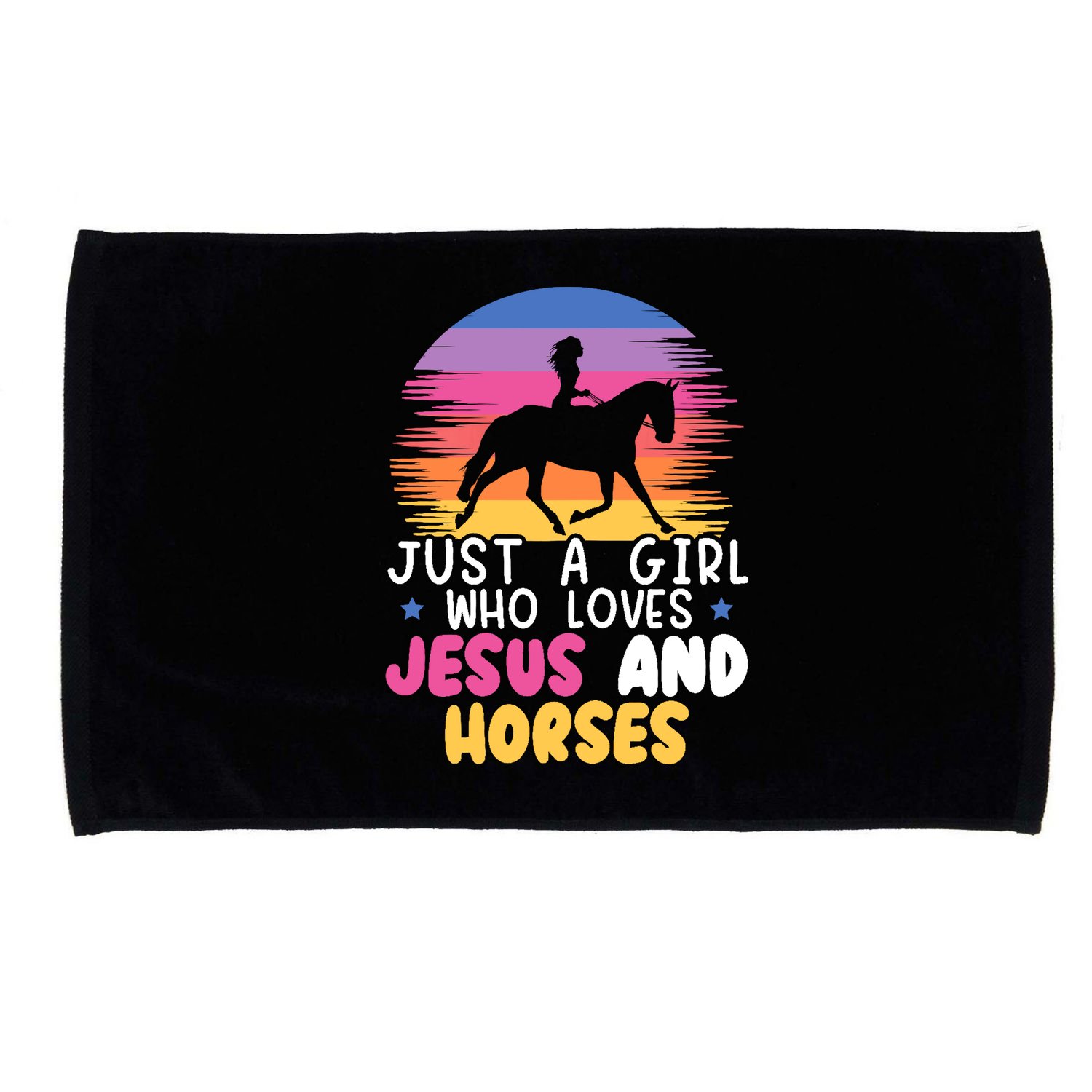 Just A Girl Who Loves Jesus And Horses Equestrian Christian Microfiber Hand Towel
