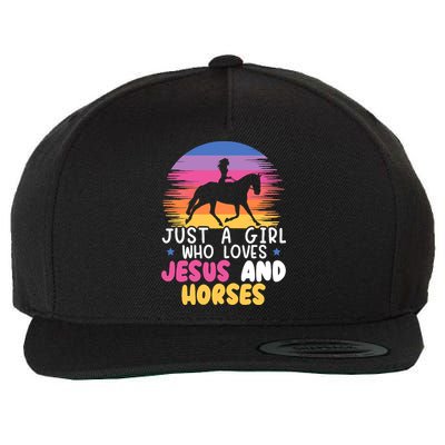 Just A Girl Who Loves Jesus And Horses Equestrian Christian Wool Snapback Cap