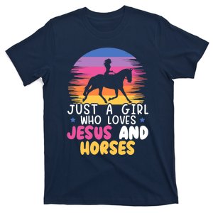 Just A Girl Who Loves Jesus And Horses Equestrian Christian T-Shirt