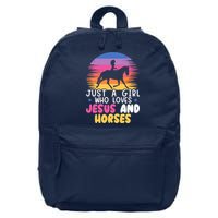 Just A Girl Who Loves Jesus And Horses Equestrian Christian 16 in Basic Backpack