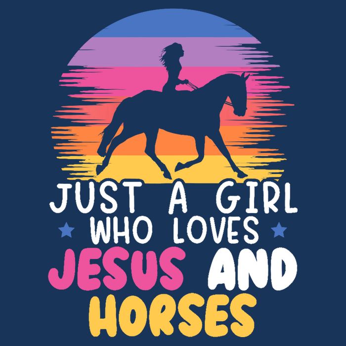 Just A Girl Who Loves Jesus And Horses Equestrian Christian 16 in Basic Backpack