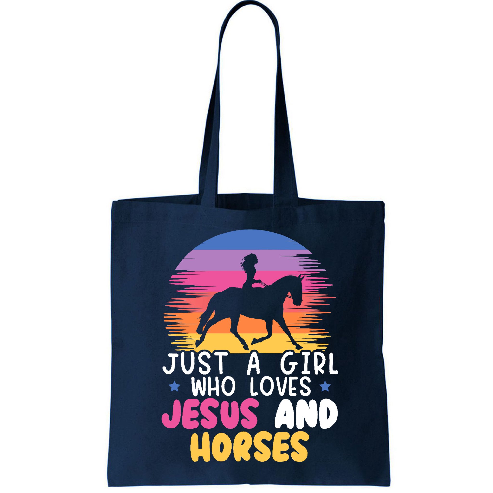 Just A Girl Who Loves Jesus And Horses Equestrian Christian Bag