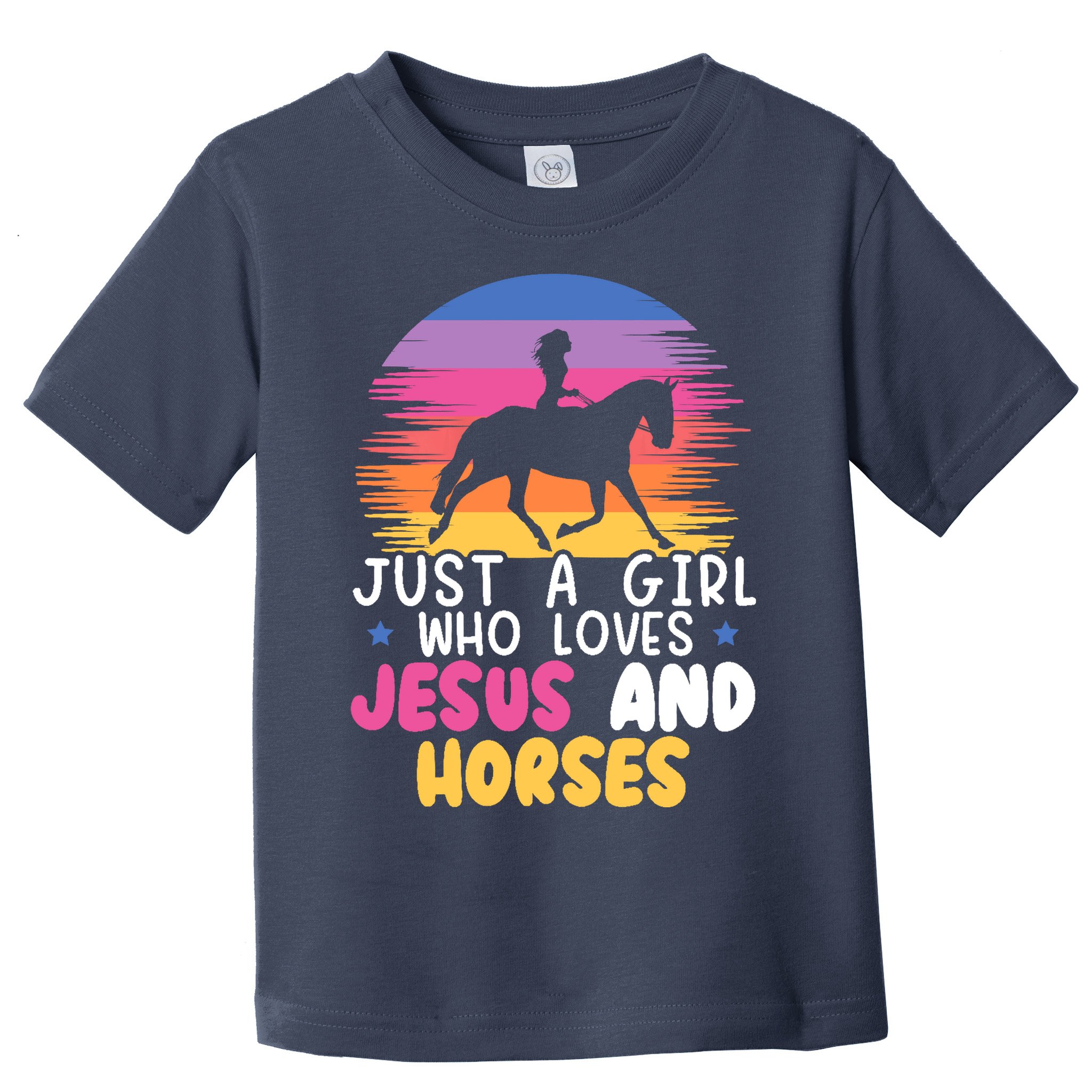 Just A Girl Who Loves Jesus And Horses Equestrian Christian Toddler T-Shirt