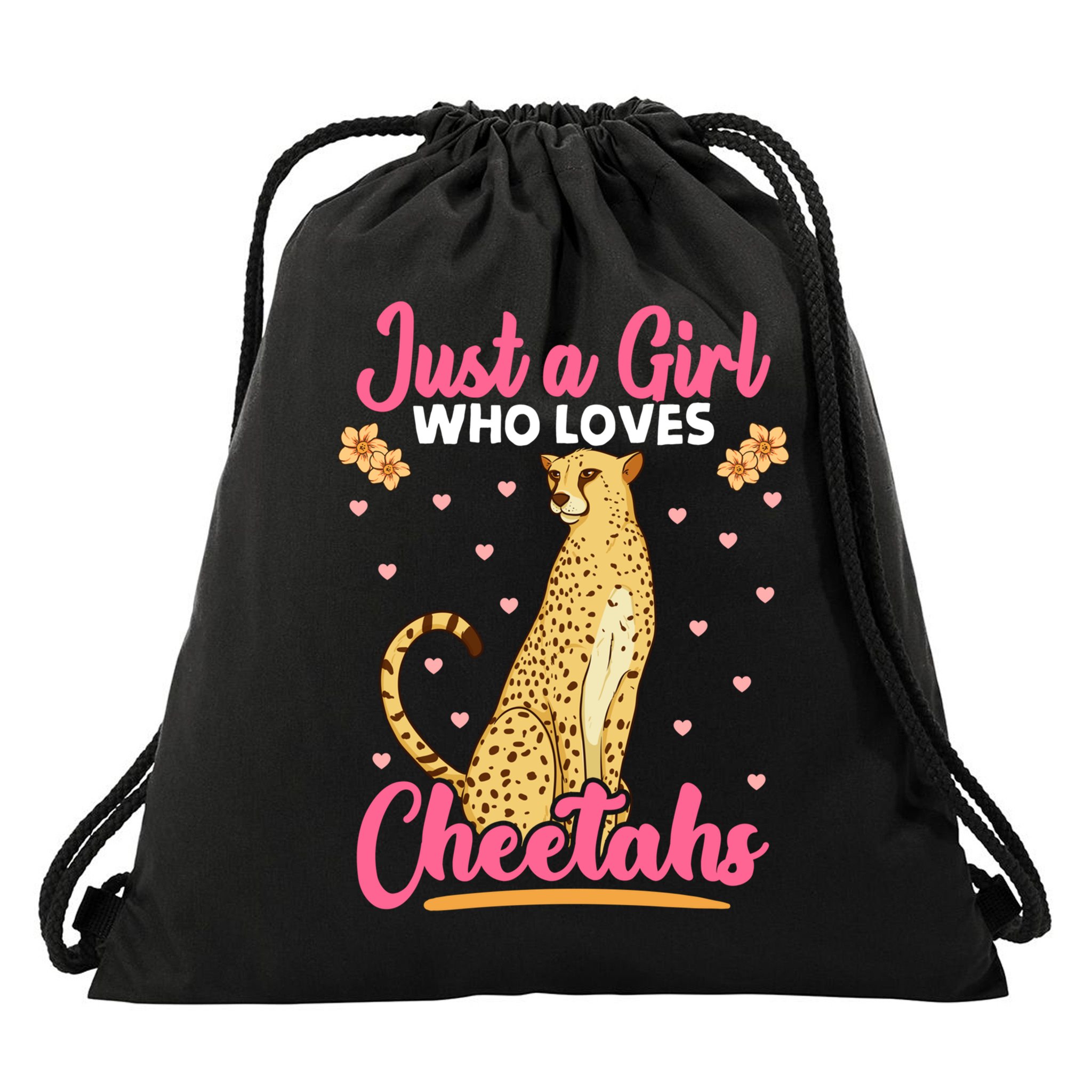 Just A Girl Who Loves Cheetahs African Savanna Zookeeper Gift Drawstring Bag