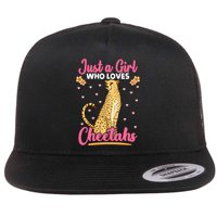 Just A Girl Who Loves Cheetahs African Savanna Zookeeper Gift Flatbill Hat
