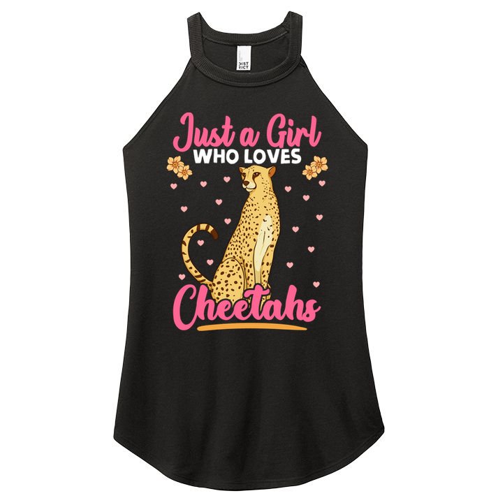 Just A Girl Who Loves Cheetahs African Savanna Zookeeper Gift Women's Perfect Tri Rocker Tank