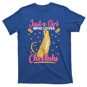 Just A Girl Who Loves Cheetahs African Savanna Zookeeper Gift T-Shirt